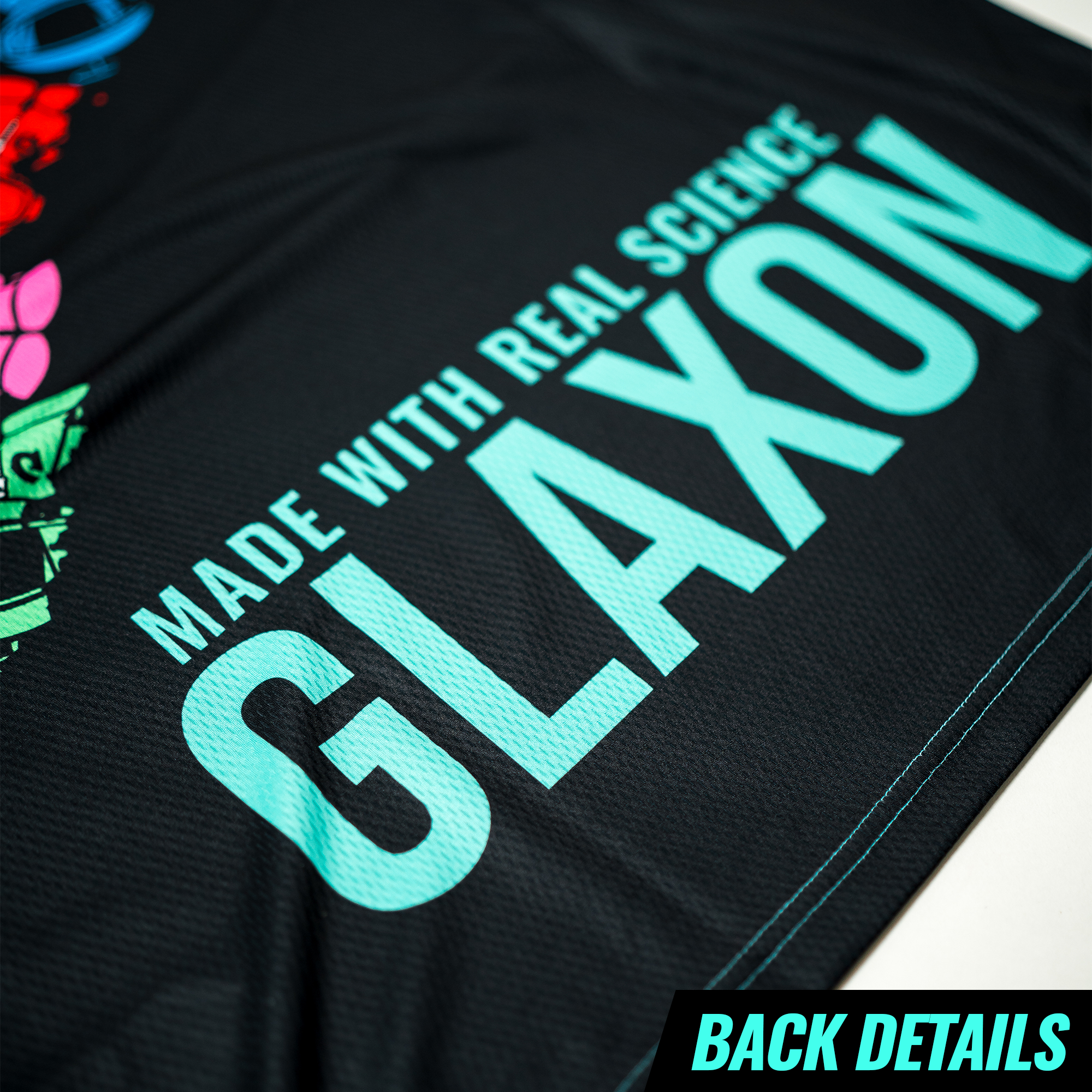 Glaxon el classico jersey, front facing, mesh material, soccer jersey, slightly oversized fit, back details